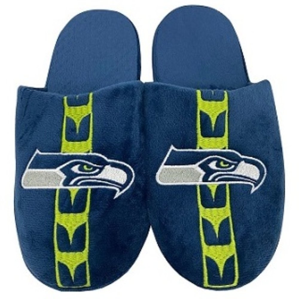 🆕🏈 SEATTLE SEAHAWKS TEAM STRIPE SLIPPERS - MEN - NFL